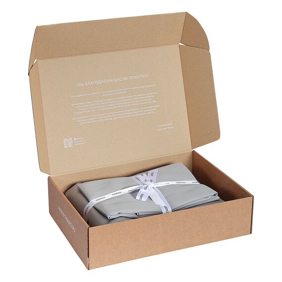 Комплект постельного белья из премиального сатина серого цвета из коллекции Essential, 150х200 см, Tkano, изображение 13