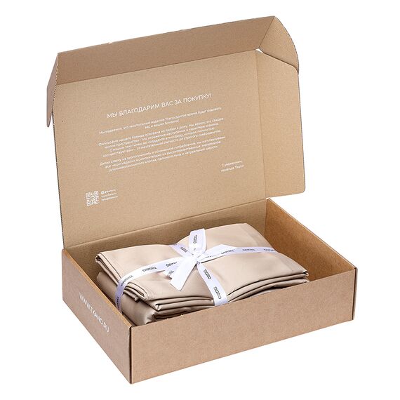 Комплект постельного белья из премиального сатина бежевого цвета из коллекции Essential, 150х200 см, Tkano, изображение 11