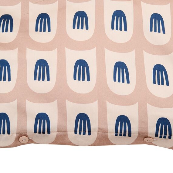 Комплект постельного белья двуспальный из сатина бежево-розового цвета с принтом Blossom time из коллекции Cuts&Pieces, изображение 5