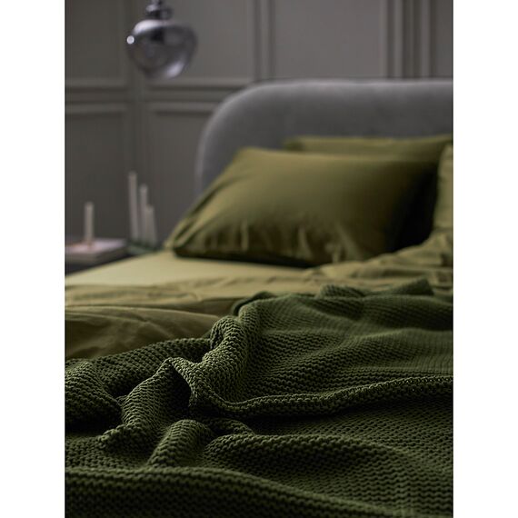 Комплект постельного белья из премиального сатина оливкового цвета из коллекции Essential, 150х200 см, Tkano, изображение 5