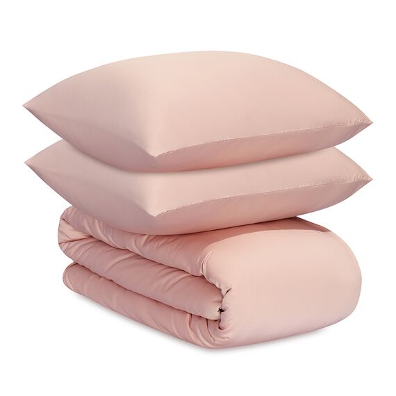 Комплект постельного белья из премиального сатина цвета пыльной розы из коллекции Essential, 200х220 см, Tkano