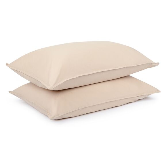 Комплект постельного белья полутораспальный бежевого цвета из органического стираного хлопка из коллекции Essential, изображение 6