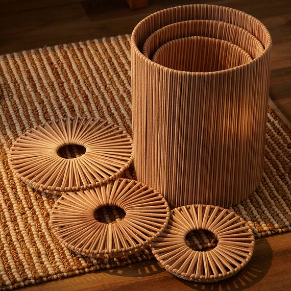 Корзина плетеная Dholak Beige из коллекции Ethnic, размер S, Tkano, изображение 7