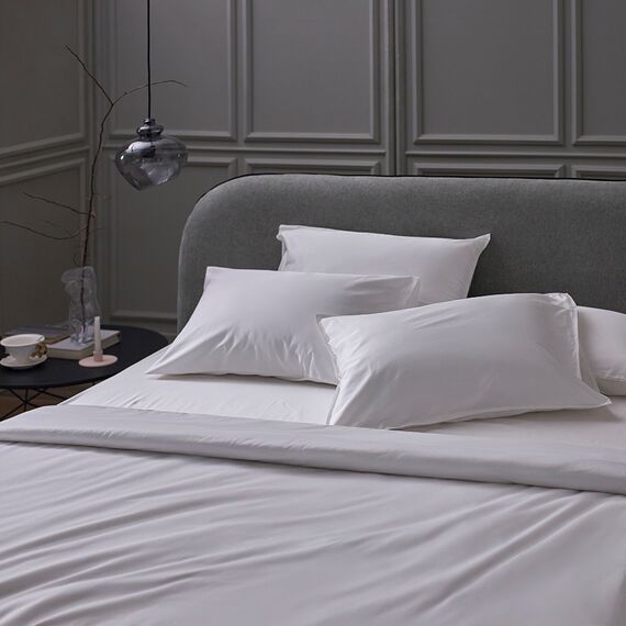 Комплект постельного белья из плотного сатина белого цвета из коллекции Essential, 150х200 см, Tkano, изображение 4