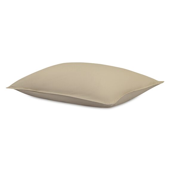 Комплект постельного белья из стираного перкаля бежево-серого цвета из коллекции Essential, 200х220 см, Tkano, изображение 9