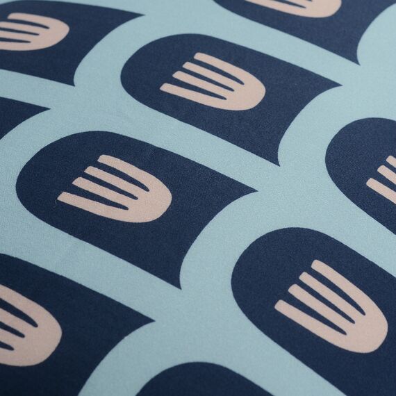 Комплект постельного белья полутораспальный из сатина голубого цвета с принтом Blossom time из коллекции Cuts&Pieces, изображение 10