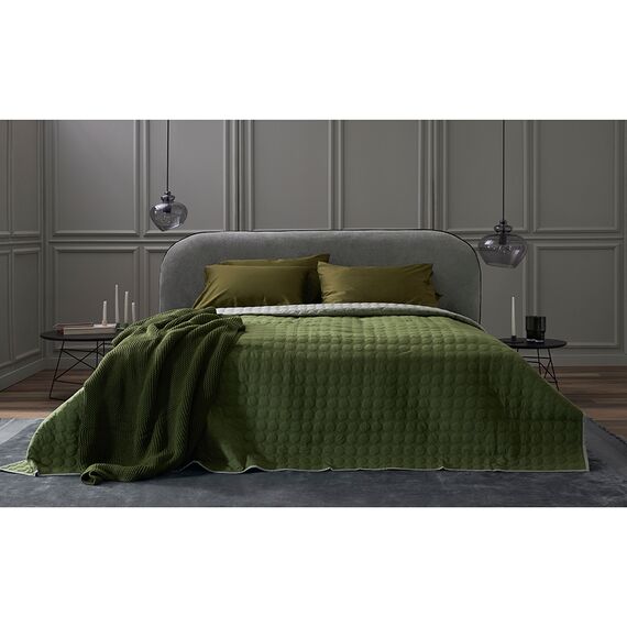 Комплект постельного белья из премиального сатина оливкового цвета из коллекции Essential, 150х200 см, Tkano, изображение 2