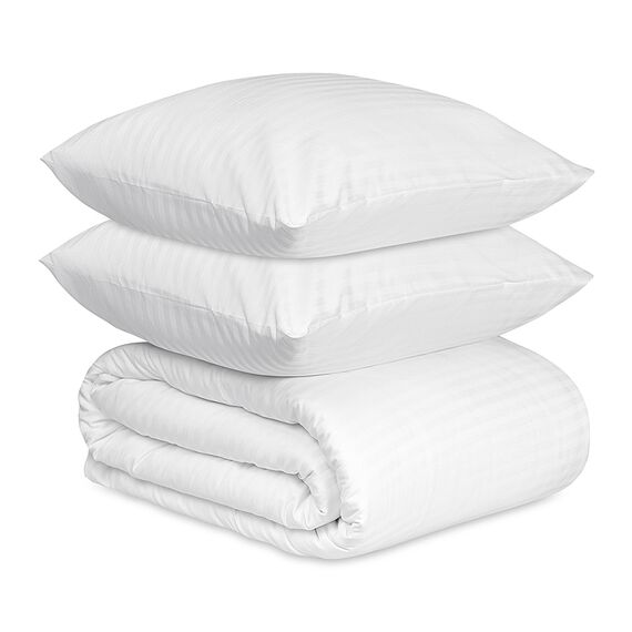 Комплект постельного белья из страйп-сатина из коллекции Essential, 150х200 см, Tkano