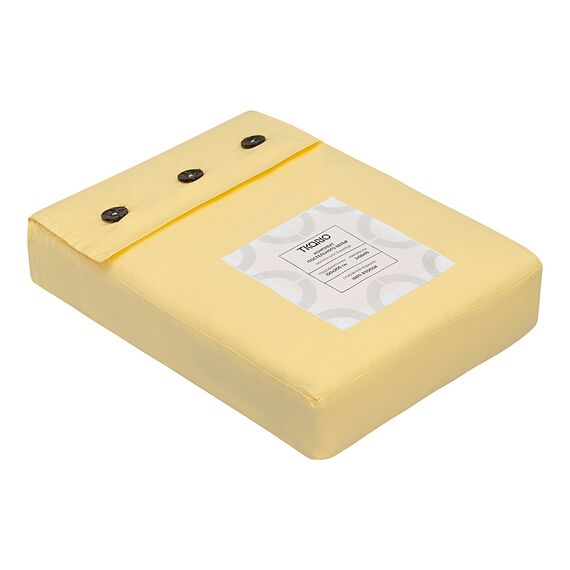 Комплект постельного белья из стираного перкаля светло-желтого цвета из коллекции Essential, 150х200 см, Tkano, изображение 15