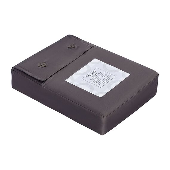 Комплект постельного белья из премиального сатина темно-серого цвета из коллекции Essential, 150х200 см, Tkano, изображение 7