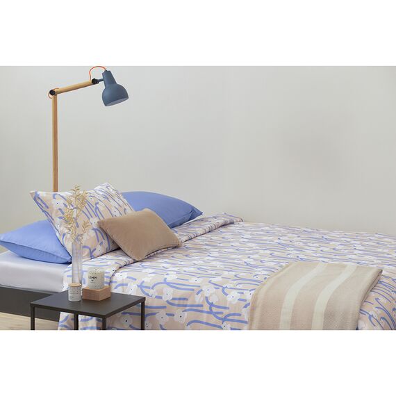 Комплект постельного белья сиреневого цвета с принтом Полярный цветок из коллекции Scandinavian touch, 150х200 см, изображение 3