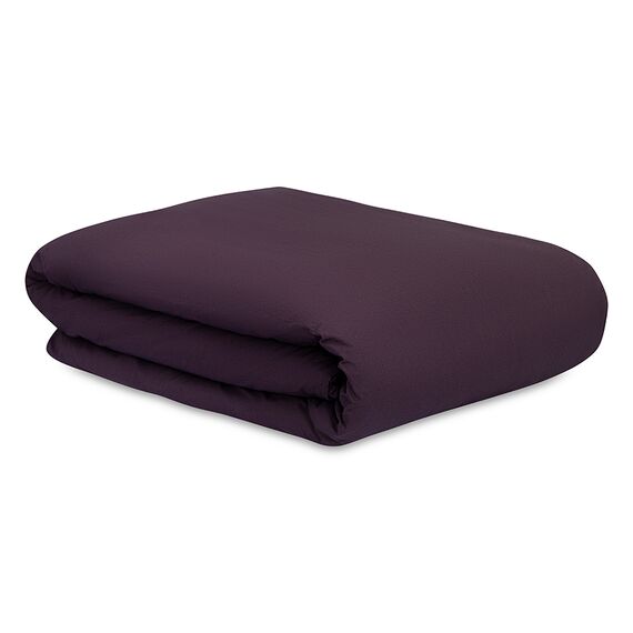 Комплект постельного белья из стираного перкаля сливового цвета из коллекции Essential, 150х200 см, Tkano, изображение 13