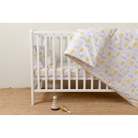 Комплект постельного белья из сатина с принтом Oceania world из коллекции Tiny world, 100х120 см, изображение 4