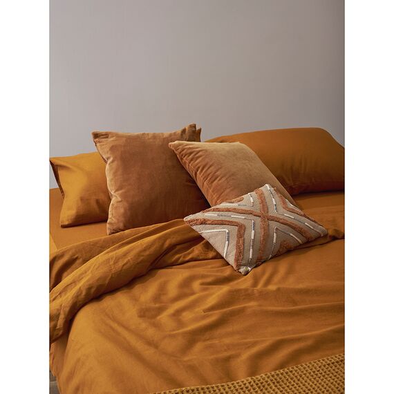 Комплект постельного белья изо льна и хлопка цвета карри из коллекции Essential, 150х200 см, Tkano, изображение 4