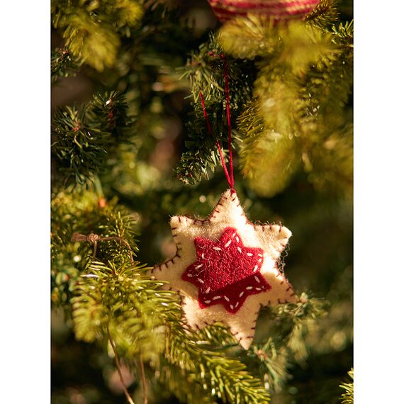 Набор елочных украшений из фетра Christmas stars из коллекции New Year Essential, 3 шт., Tkano, изображение 6