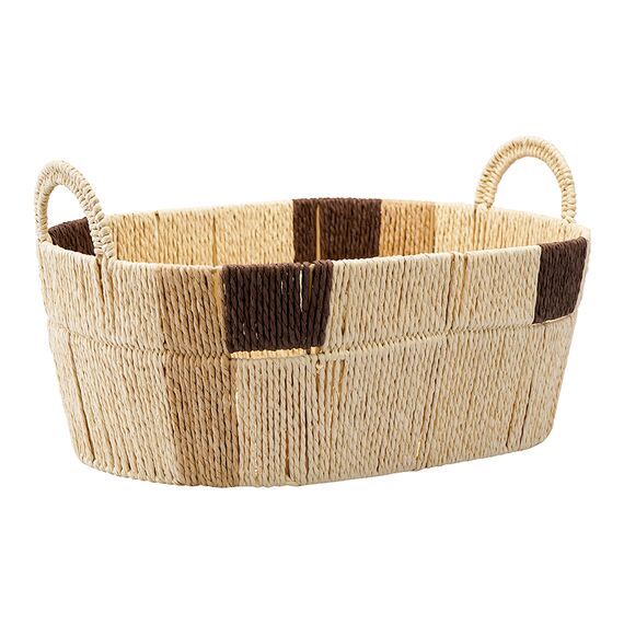 Корзина плетеная овальная Bodhran Chocolate из коллекции Ethnic, размер M, Tkano