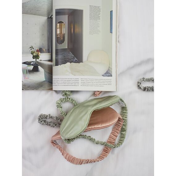 Маска для сна из натурального шелка мятного цвета из коллекции Essential, Tkano, изображение 6