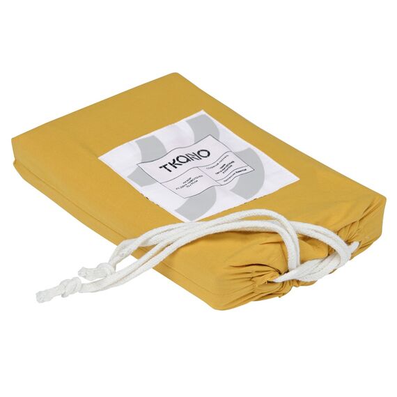 Набор из двух наволочек горчичного цвета из органического стираного хлопка из коллекции Essential, 70х70 см, изображение 4