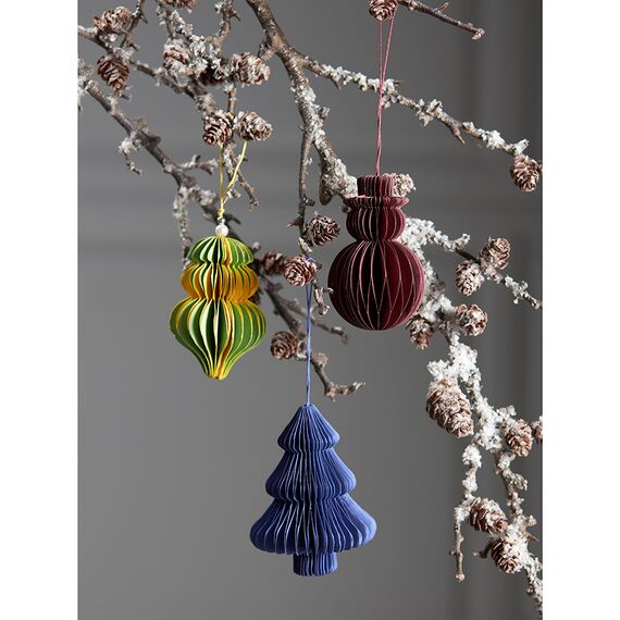 Набор елочных украшений из бумаги Honeycomb festive из коллекции New Year Essential, Tkano, изображение 3