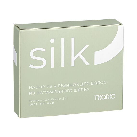 Набор из 4 шелковых резинок для волос мятного цвета из коллекции Essential, Tkano, изображение 10