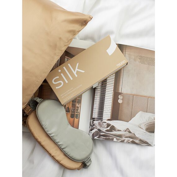 Маска для сна из натурального шелка светло-серого цвета из коллекции Essential, Tkano, изображение 13