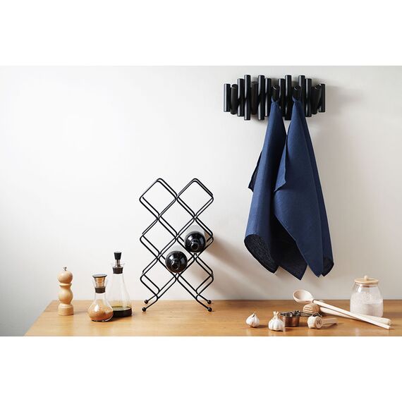 Набор из двух вафельных полотенец изо льна темно-синего цвета из коллекции Essential, 50х70 см, изображение 2