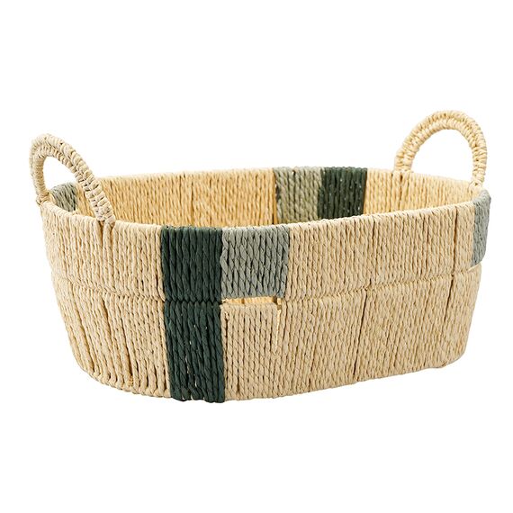 Корзина плетеная овальная Bodhran Sage из коллекции Ethnic, размер M, Tkano