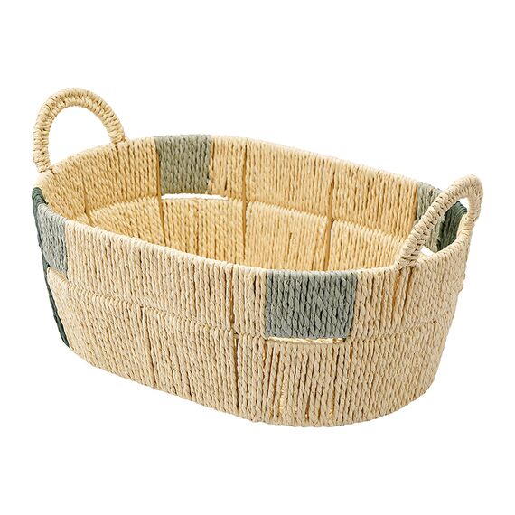 Корзина плетеная овальная Bodhran Sage из коллекции Ethnic, размер M, Tkano, изображение 4