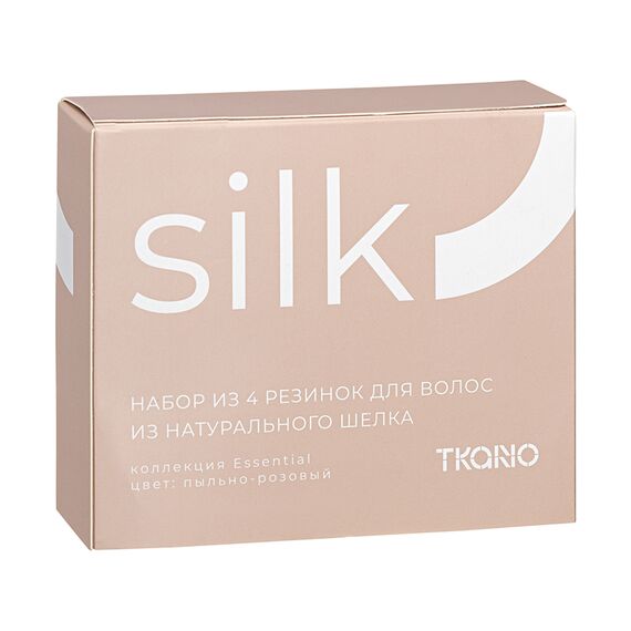 Набор из 4 шелковых резинок для волос цвета пыльной розы из коллекции Essential, Tkano, изображение 8