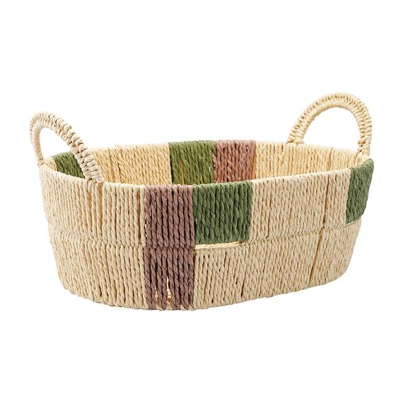 Корзина плетеная овальная Bodhran Nature из коллекции Ethnic, размер M, Tkano