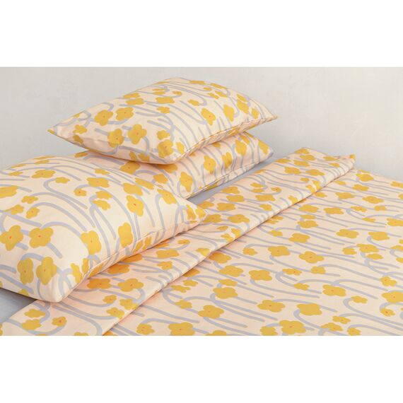 Набор из двух наволочек горчичного цвета с принтом Полярный цветок из коллекции Scandinavian touch, 70х70 см, изображение 3