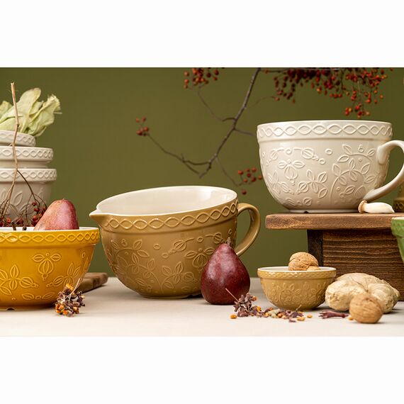 Кувшин для смешивания кремового цвета с рельефным узором Ягоды Тайги из коллекции Russian North, 2л, Tkano, изображение 3