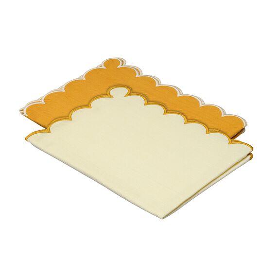 Набор кухонных полотенец с контрастным кантом горчичного цвета из коллекции Trendy Ruffles, 50х70 см, Tkano, изображение 4