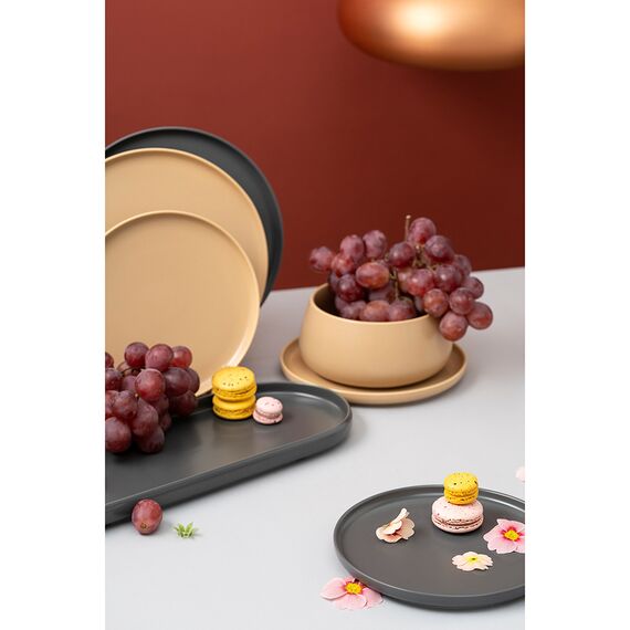 Набор из двух тарелок темно-серого цвета из коллекции Essential, 20 см, Tkano, изображение 3