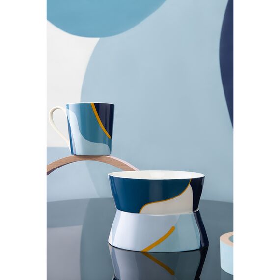 Набор из двух салатников синего цвета с авторским принтом из коллекции Freak Fruit, 16см, Tkano, изображение 2