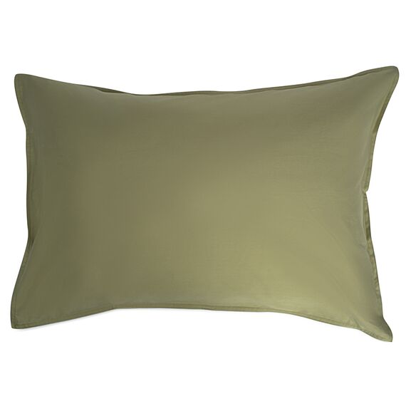 Набор из двух наволочек из сатина цвета шалфея с брашинг-эффектом из коллекции Essential, 50х70 см, Tkano, изображение 7