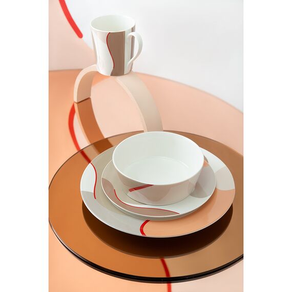 Набор из двух тарелок бежевого цвета с авторским принтом из коллекции Freak Fruit, 21 см, Tkano, изображение 8