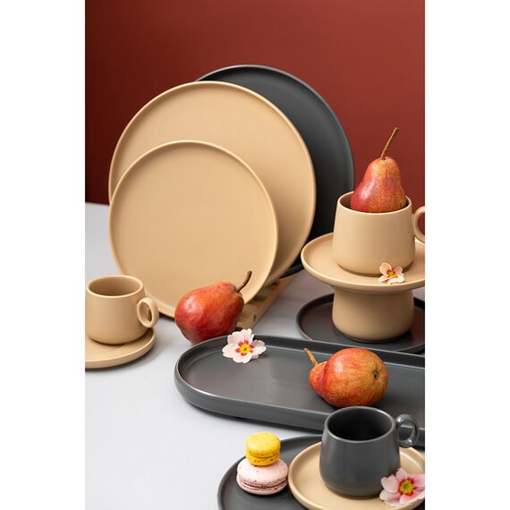 Набор из двух тарелок бежевого цвета из коллекции Essential, 25 см, Tkano, изображение 3