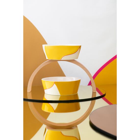 Набор из двух салатников горчичного цвета с авторским принтом из коллекции Freak Fruit, 16см, Tkano, изображение 7