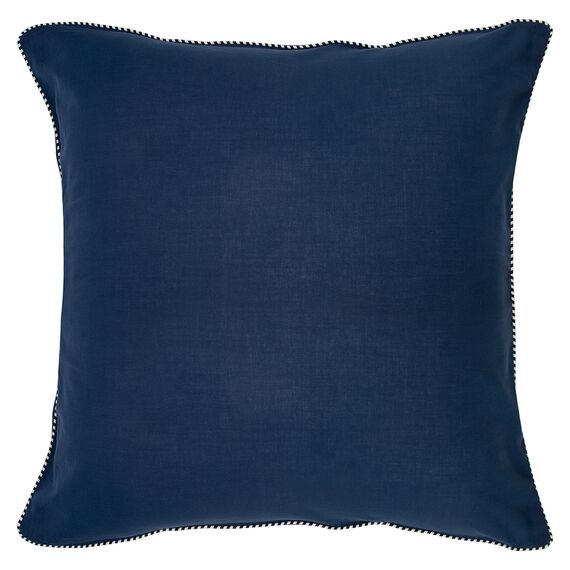 Набор из двух наволочек темно-синего цвета с контрастным кантом из коллекции Essential, 70х70 см, изображение 3