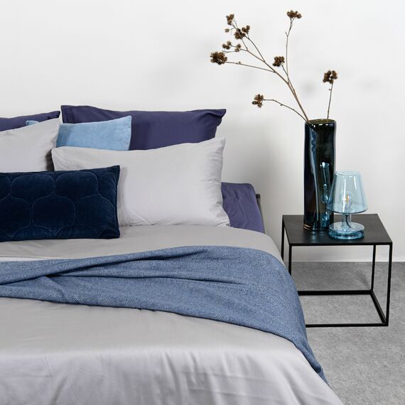 Набор из двух наволочек из сатина светло-серого цвета из коллекции Essential, 50х70 см, изображение 4