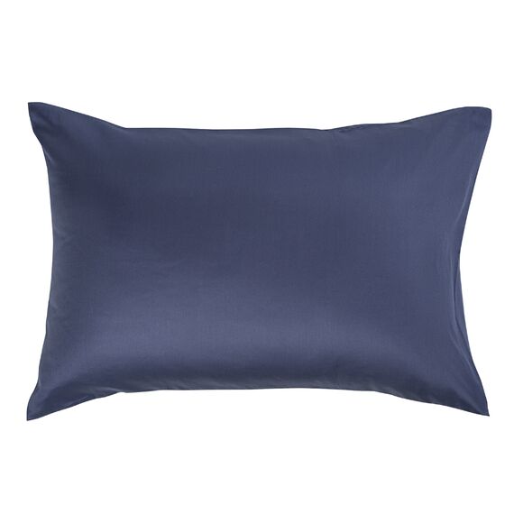 Набор из двух наволочек из сатина темно-синего цвета из коллекции Essential, 50х70 см, изображение 5