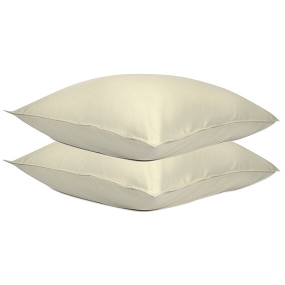 Набор из двух наволочек из сатина серо-бежевого цвета  брашинг-эффектом из коллекции Essential, 70х70 см, Tkano