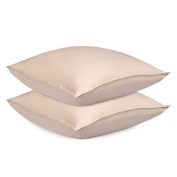 Набор наволочек из премиального сатина бежевого цвета из коллекции Essential, 70х70 см, Tkano