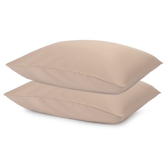 Набор из двух наволочек из сатина светло-коричневого цвета из коллекции Essential, 50х70 см, Tkano