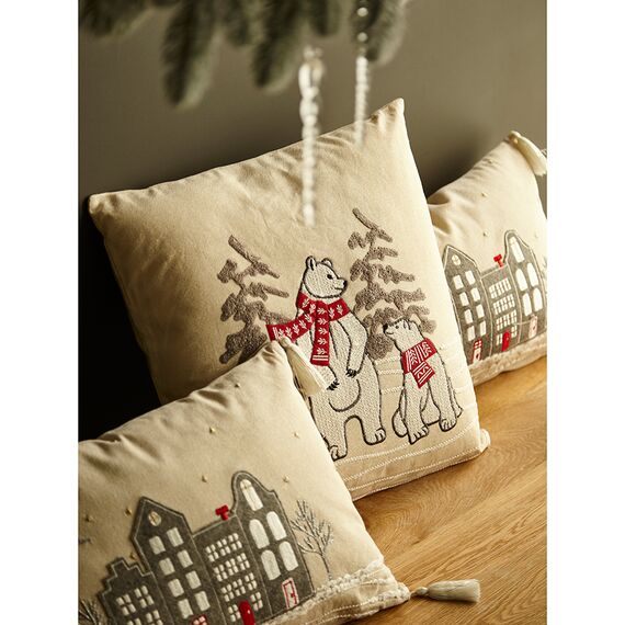 Подушка декоративная Festive bears из коллекции New Year Essential, 45х45 см, Tkano, изображение 4