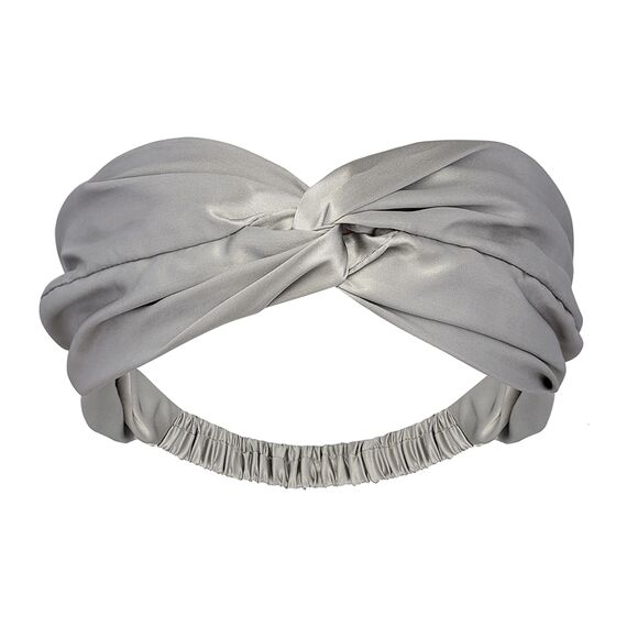 Повязка для волос из натурального шелка светло-серого цвета из коллекции Essential, Tkano
