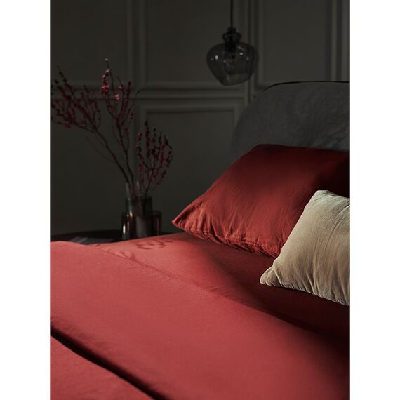 Набор наволочек изо льна и хлопка цвета копченой паприки из коллекции Essential, 50х70 см, Tkano, изображение 6