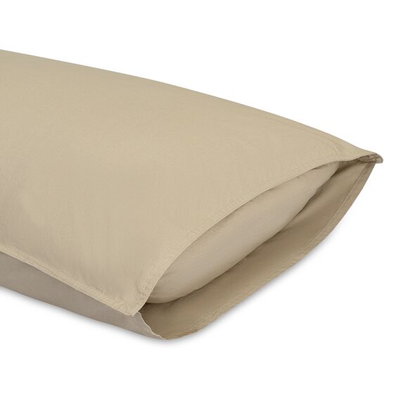 Набор наволочек из стираного перкаля бежево-серого цвета из коллекции Essential, 50х70 см, Tkano, изображение 10