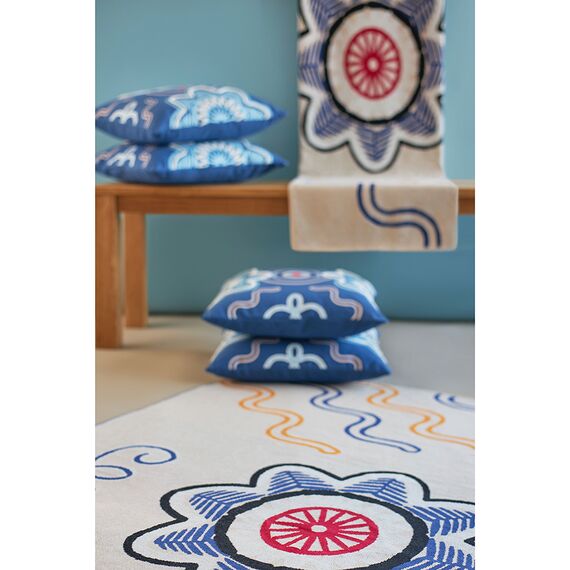 Плед из хлопка по мотивам эвенских орнаментов из коллекции Cultural Heritage, 130х180 см, Tkano, изображение 4